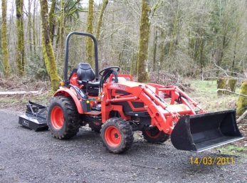 Our newest addition to Walton's Mountain, a NEW Kioti CK 20 HST Diesel 4x4 Tractor. Will be a huge asset to cleaning up & Landscaping the QTH